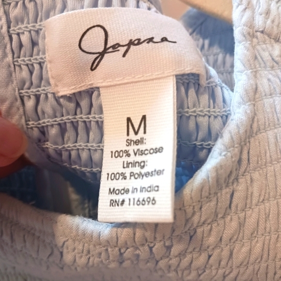 Long Maxi Ruched Halter Blue Tank Dress Pockets - Picture 5 of 8